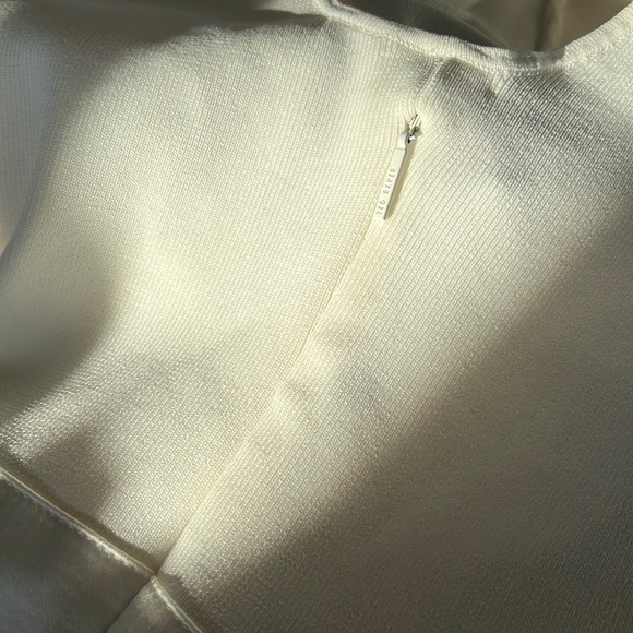 ✨TED BAKER✨ Ivena Asymmetric Knit Bodice Midi Dress - White - Picture 8 of 10